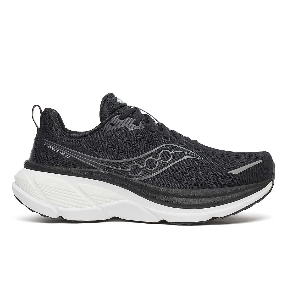 Saucony Hurricane 25 Shoes Mens Size 11.5 Black Running Sneakers S21026-200 Saucony Hurricane 25 Mens Size 11 Black White Running Walk  main image 3