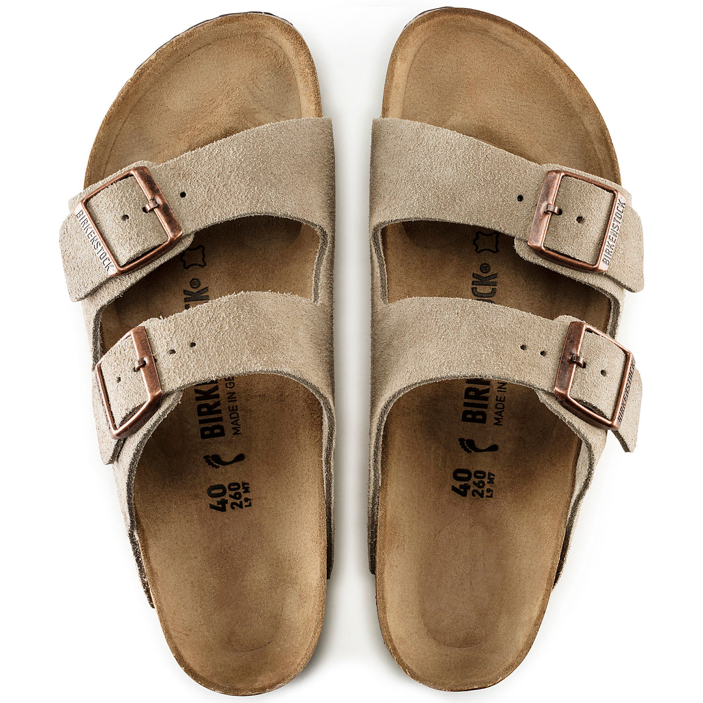 Unisex Birkenstock Arizona Suede Leather Taupe - BIRK-51461