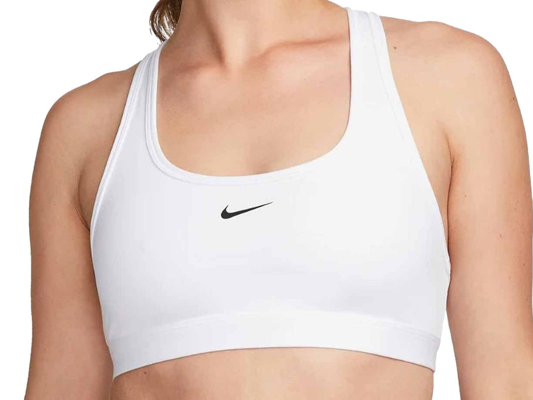 ブラジャー Nike SS25 ACTIVE BRA (DX6817 100) Women's Nike Swoosh Light Support White Bra | EKINSPORT