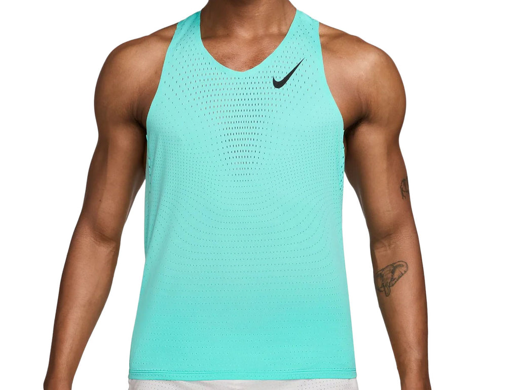 Nike AEROSWIFT タンクトップ Mミントグリーン ティファニーブルー Nike AeroSwift Men's Dri-FIT ADV Running Singlet, Jade Ice/White