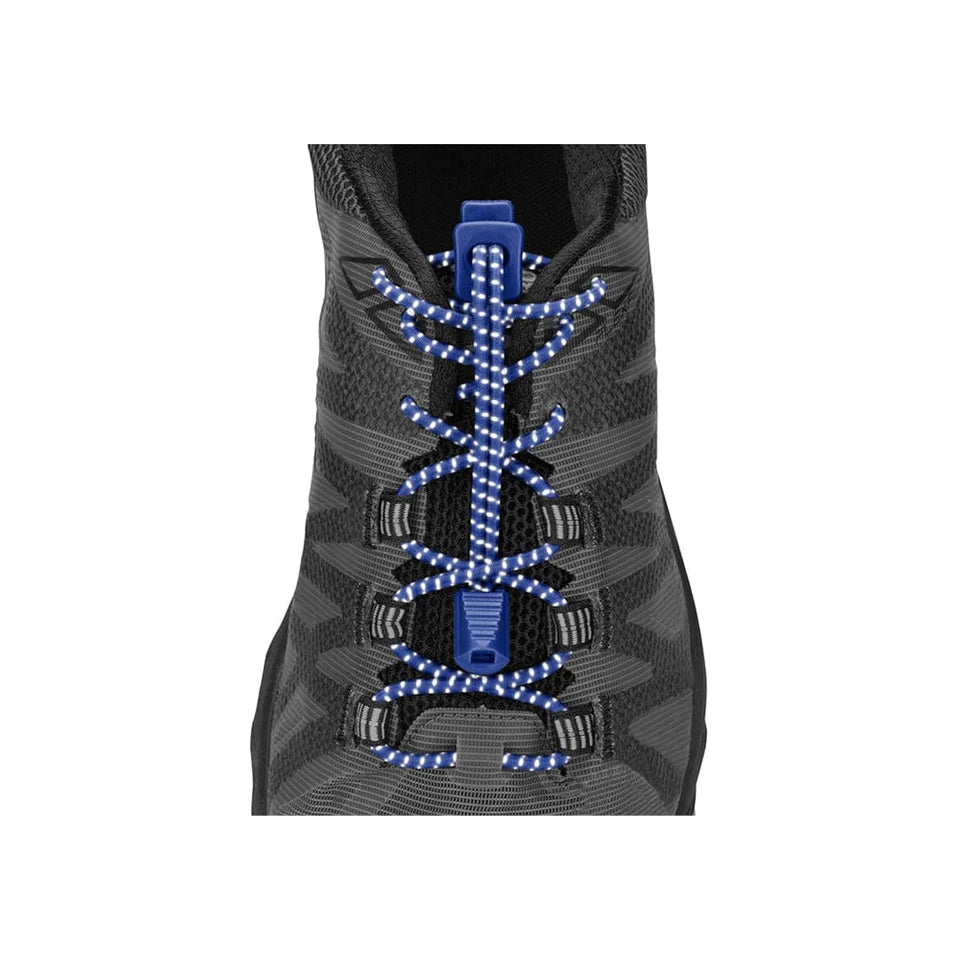 Nathan Reflective Run Laces - Surf the Web Blue - NS1171-0244