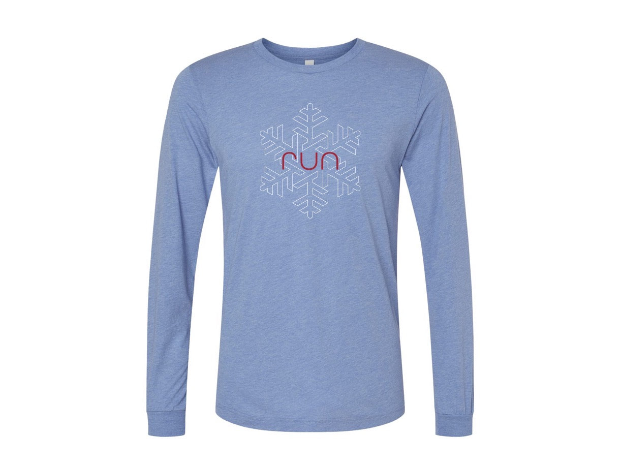 Unisex Run Snowflake Graphic Long Sleeve Tee - BELLA-RUNSNOWFLAKE