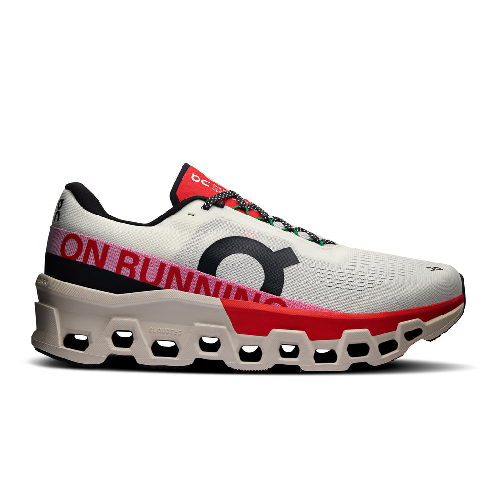 On Cloudmonster Mens Running Shoes White Red Black 3ME10122906 Size 11 Men main image 2