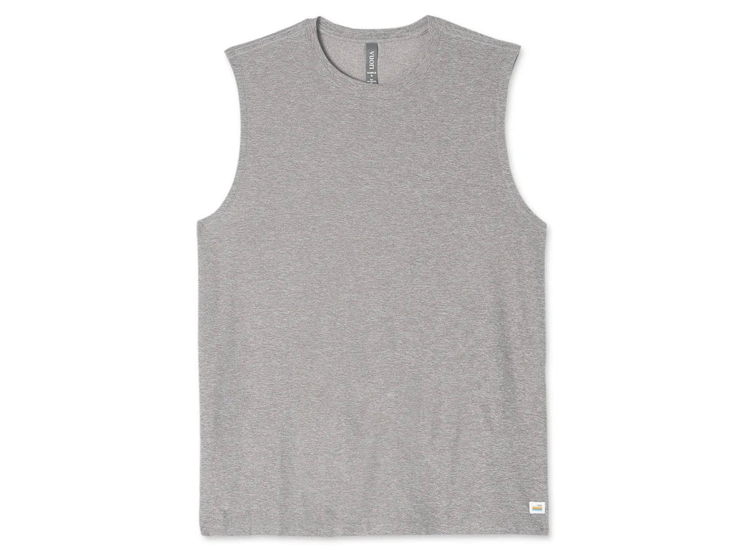 ★odor★ Between tee P0000GFV Men's Vuori Strato Muscle Tee - V1043-HTG – =PR= Run & Walk