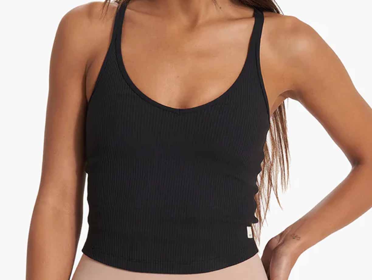 Women's Vuori Rib Crop Tank - VW189-BLK