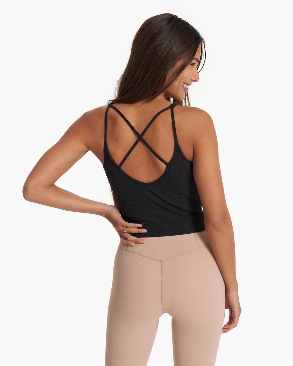 Women's Vuori Rib Crop Tank - VW189-BLK