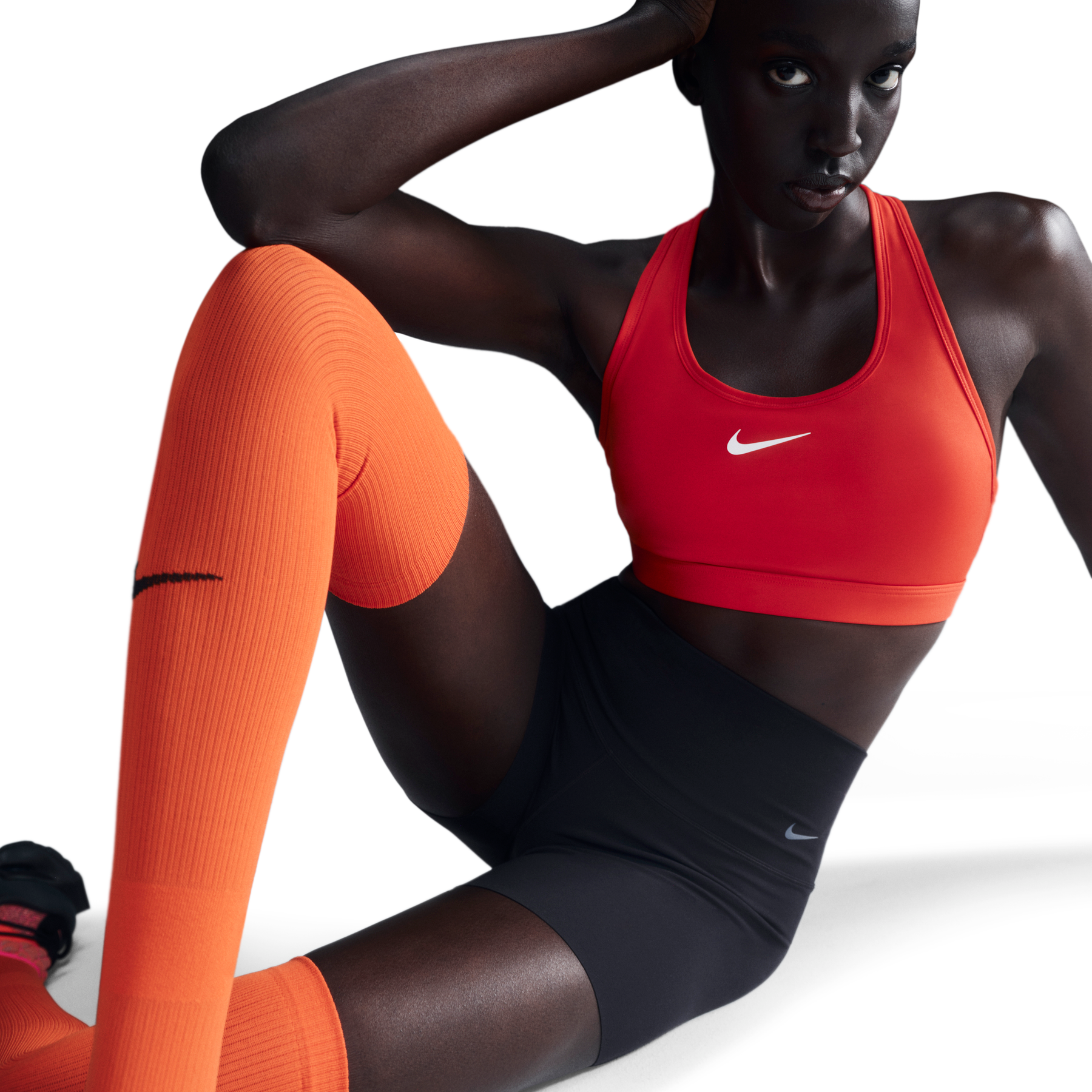 red nike workout leggings