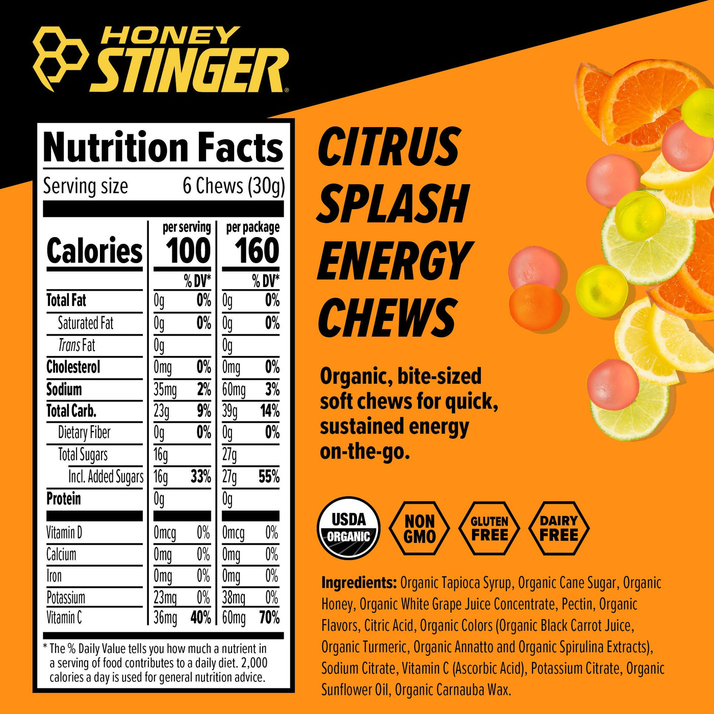 Honey Stinger Citrus Splash Energy Chew - HONE-773849