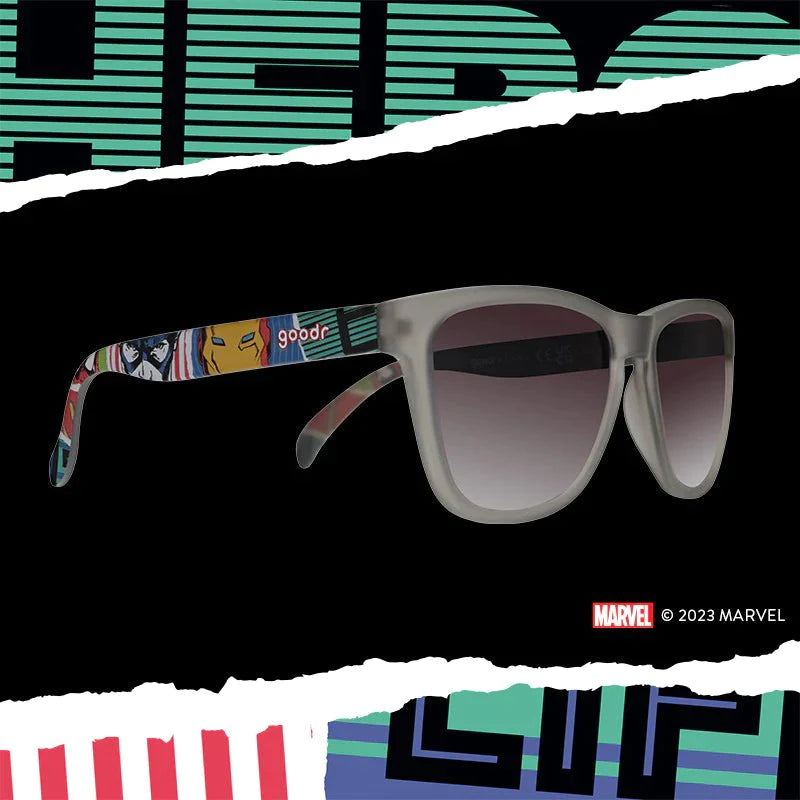 goodr OG Running Sunglasses - Marvel Remix - Eat. Sleep. Save the World