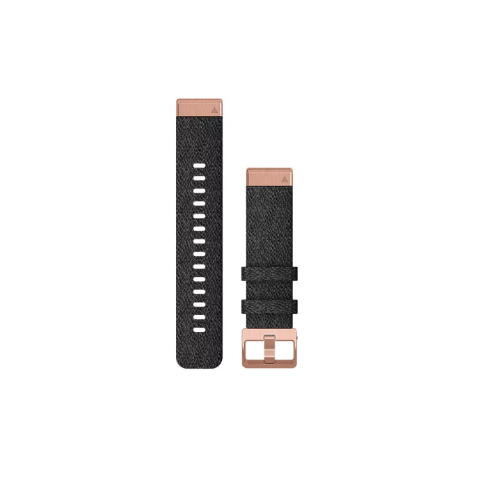 Garmin 20mm QuickFit Nylon Band - Heathered Black/Rose Gold - 010-12874-00