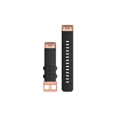 Garmin 20mm QuickFit Nylon Band - Heathered Black/Rose Gold - 010-12874-00