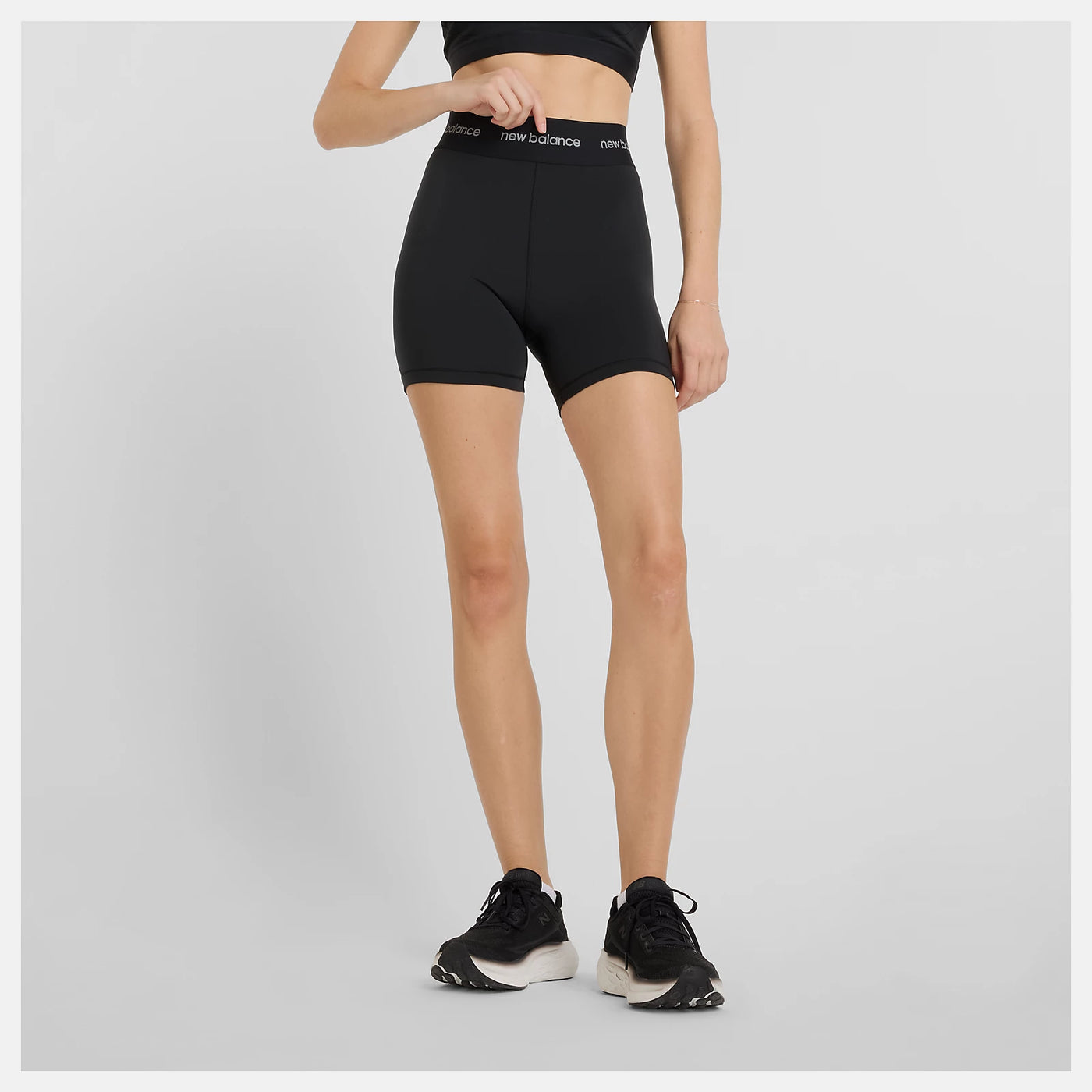 Women's New Balance Sleek High Rise Sport Short 5" - WS51182-BK