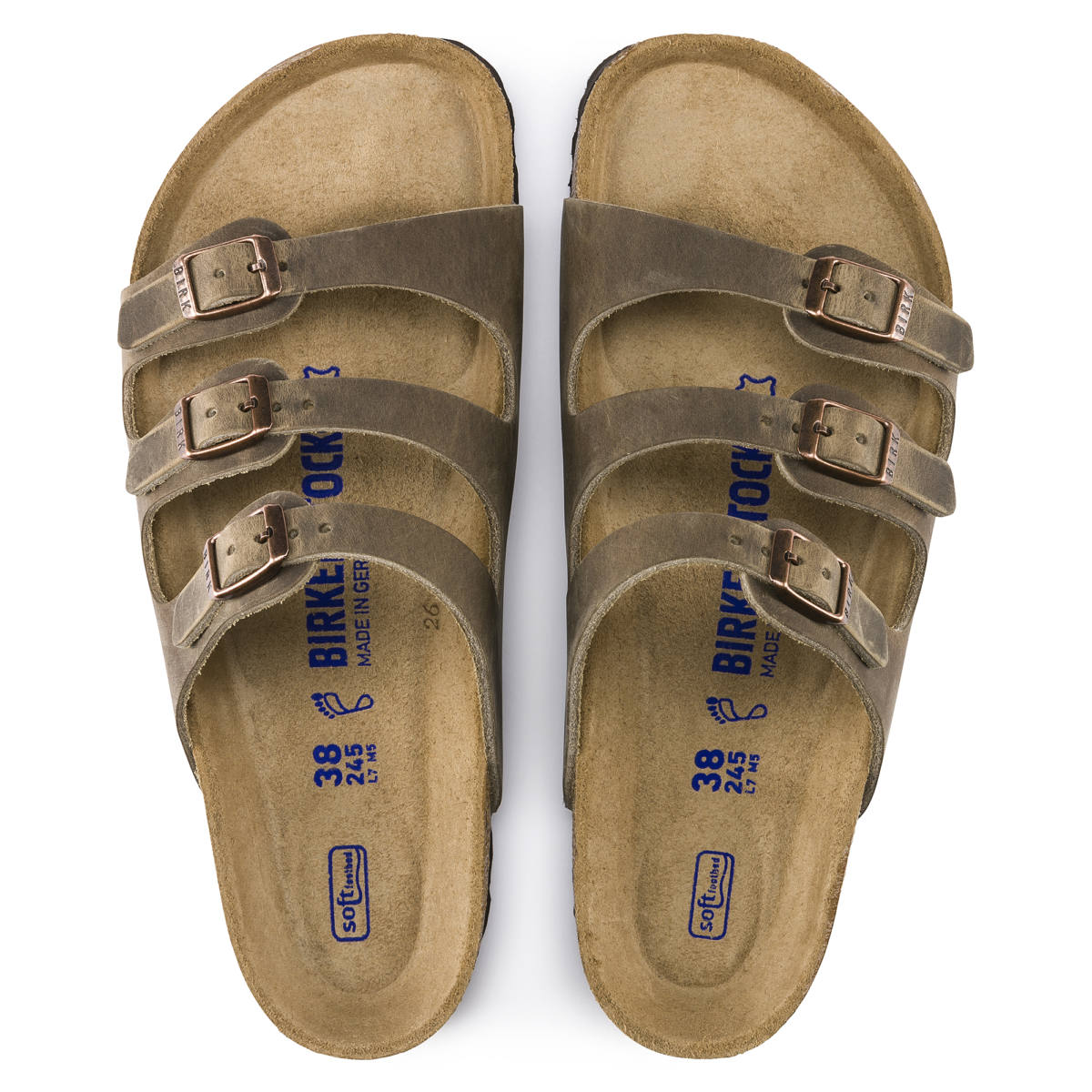 Women's Birkenstock Florida Soft Footbed Tobacco Oiled Leather BIRK-1011432