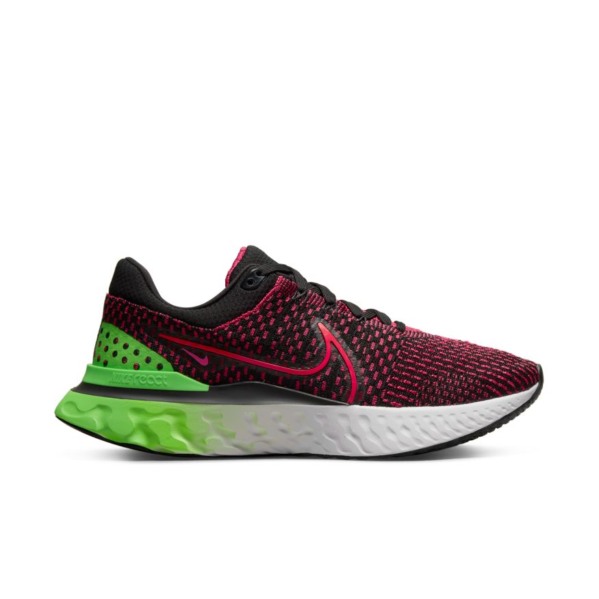 Nike React Infinity Run Flyknit 3 Men\'s DH5392-003 Running Shoe Black Pink Green Nike Men React Infinity Run FK 3 Running Shoes, Mesh, Size  main image 2