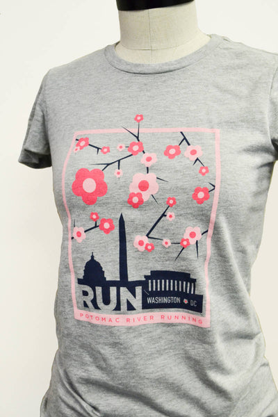 Women's =PR= Cherry Blossom Short Sleeve Tee BELLA-CBWMNGREY