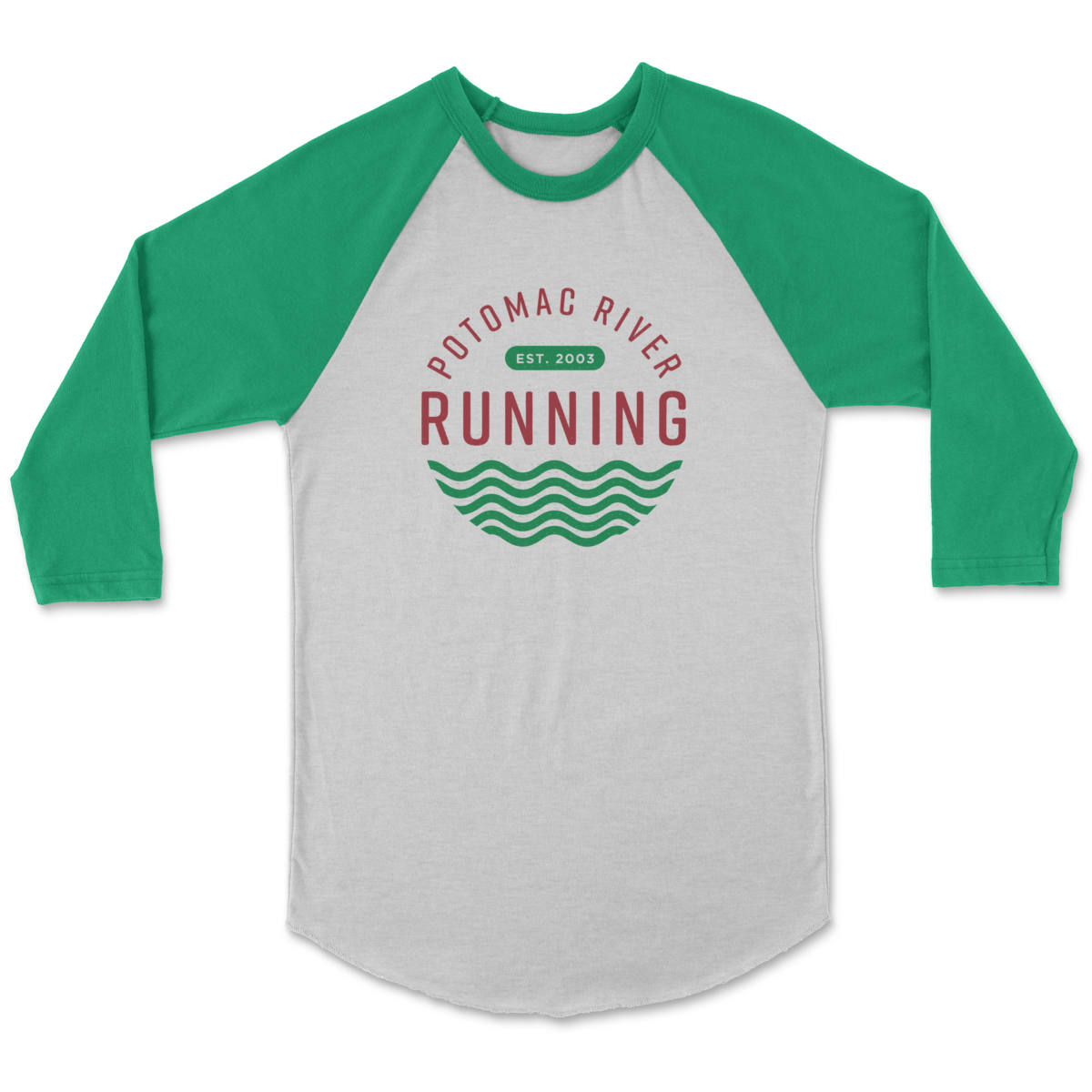 NEW! Unisex =PR= Red & Green Logo Baseball Tee NEXT-PRRCIRCLEGRNWHT