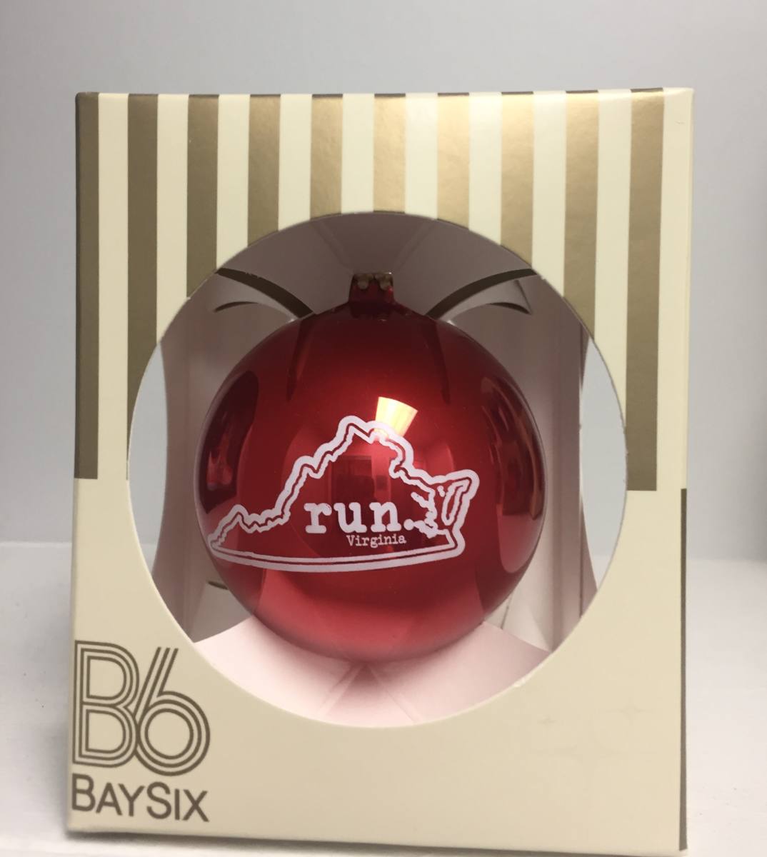 Run Virginia Holiday Ornament Red Bay-Six VA Run Ornament - ORN-VARRED