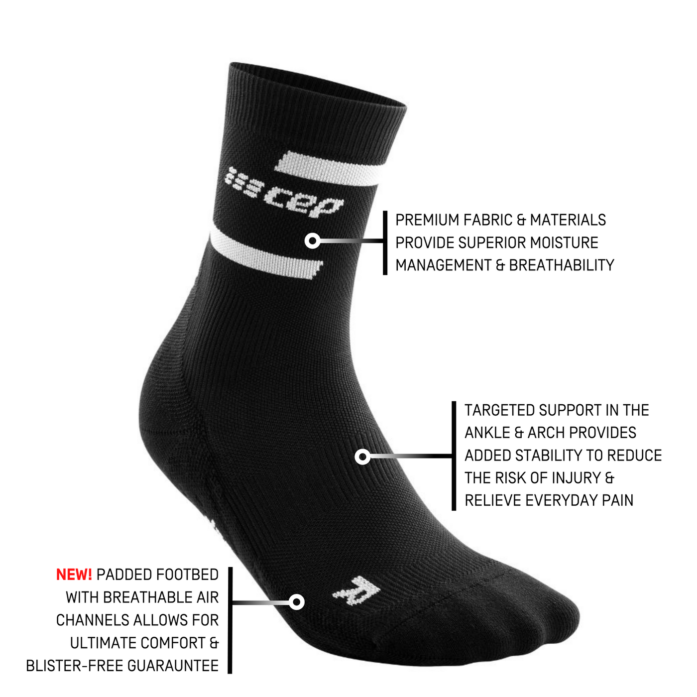 Men's CEP Run Compression Mid Cut Socks 4.0 - WP3C5R